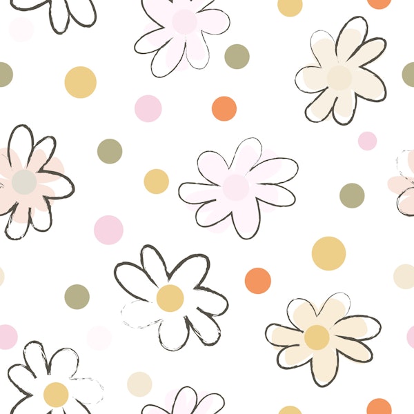 Boho Daisy Blooms and Dots