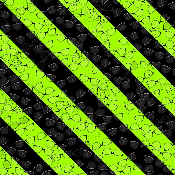 Neon Green Stripes Sunglasses