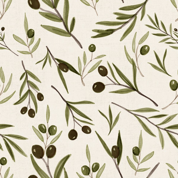 Tuscany Olive Branches Painted On Canvas