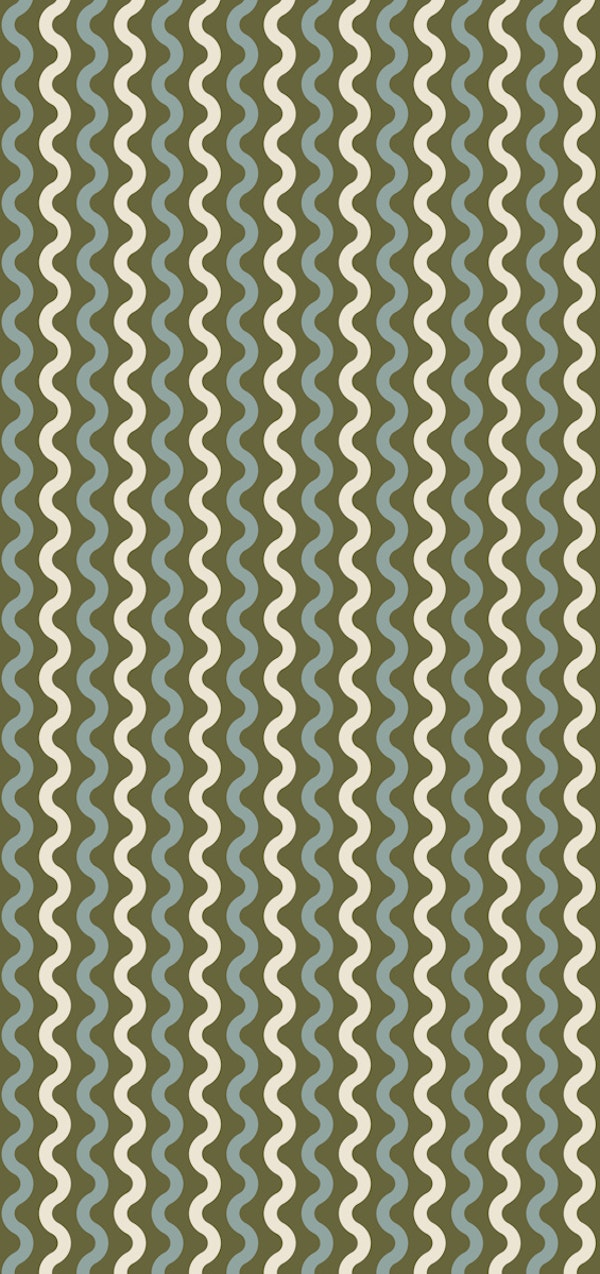 Curved vertical stripes M - green & blue