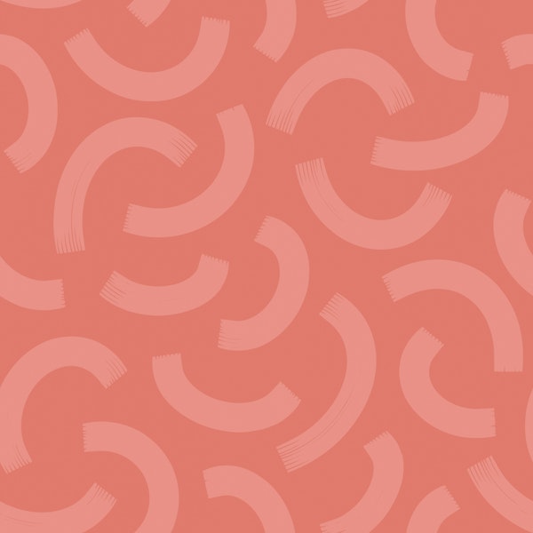 Warm Coral Geometric Arcs Pattern L