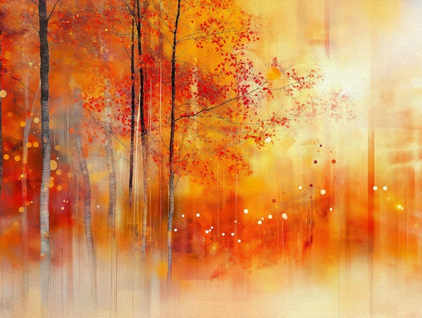 Sunlit Amber Woodland