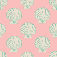Cockles Scallop Seashells Coastal Beach Cream tapete