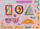 Multicolor Abstract Shapes Pink