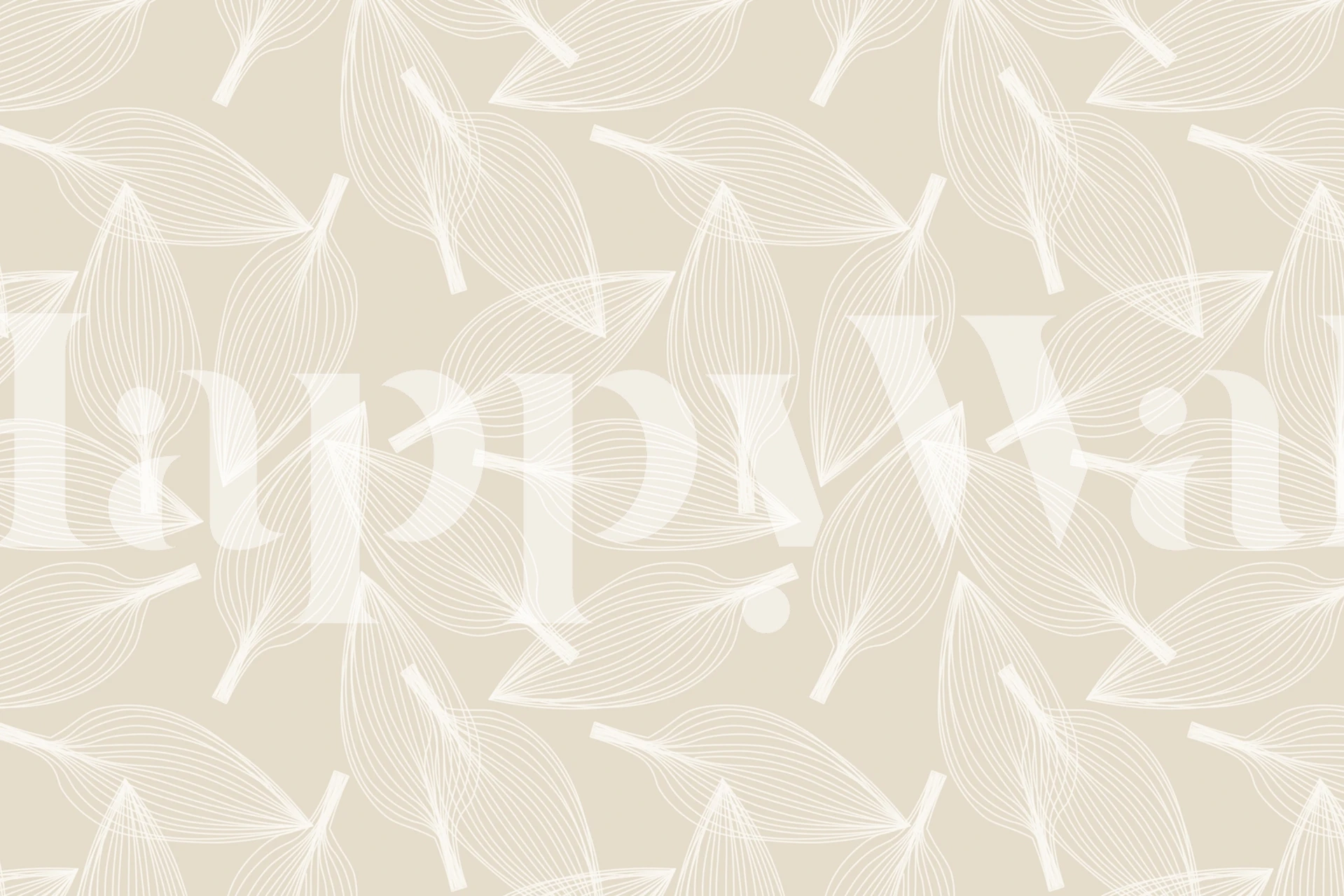 Neutral-toned wall mural with soothing organic pattern design