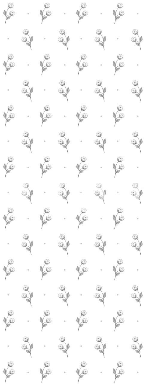 Minimal Gray Floral Sprigs tapeet