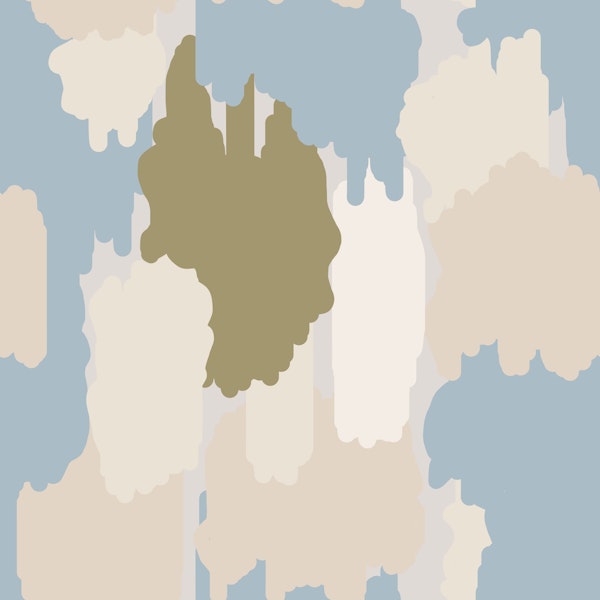 Boho Coastal Abstract Shapes Soft Blue Neutra