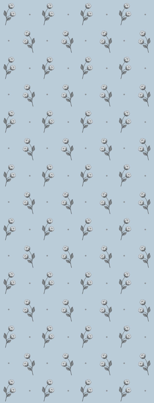 Powder Blue Floral Sprigs