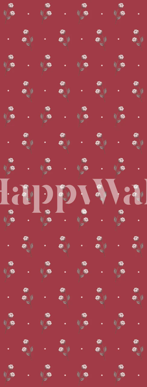 Burgundy Floral Sprigs tapet i et rum