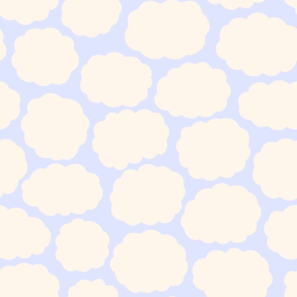 Soft Cream Clouds on Baby Blue