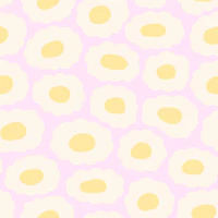 Cute Retro Daisy Floral clouds behang