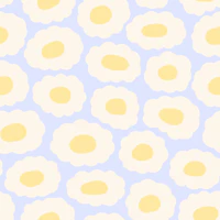 Cute Pastel Daisy clouds on blue sky behang