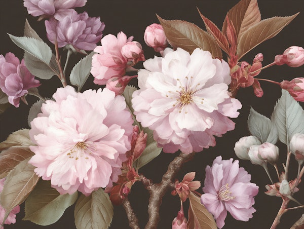 Vintage Cherry Blossom Bouquet