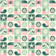Surf Wave Palm Seaside Tiles Pink Green