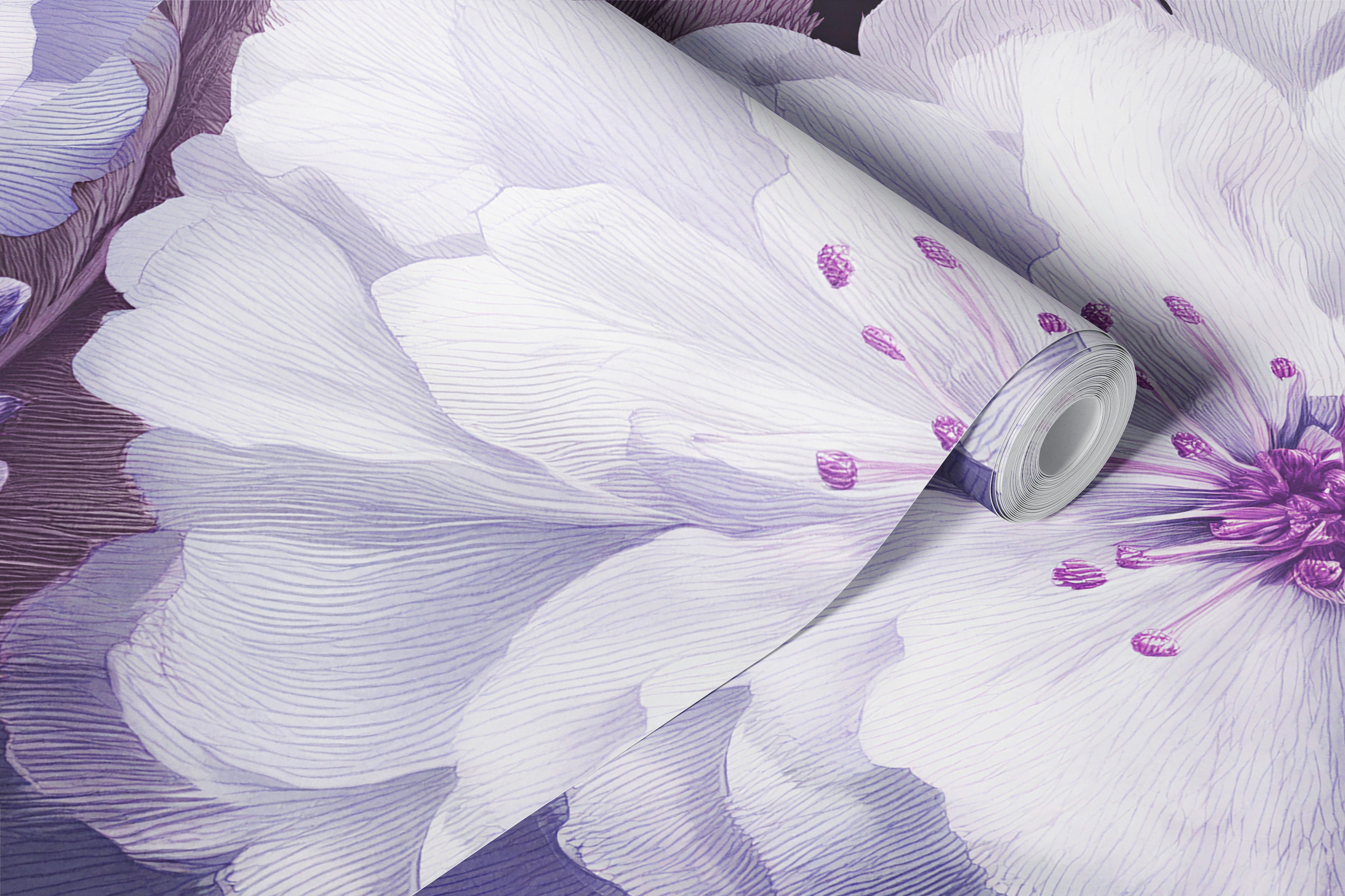 Vintage violet botaniske blomster tapet