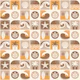 Surf Wave Palm Seaside Tiles Brown
