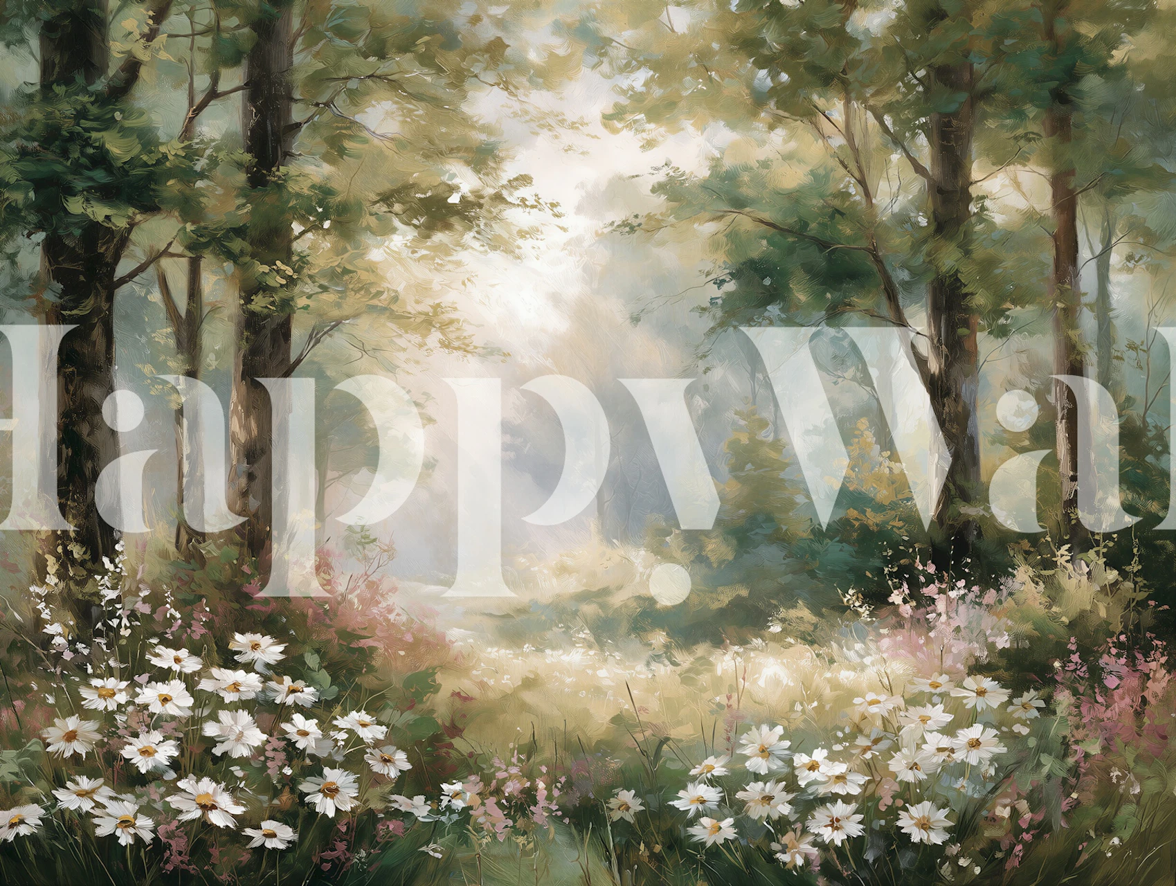 Wildflower meadow wallpaper in a natural setting