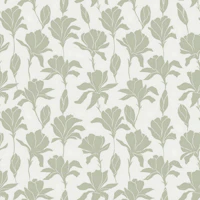 Sage Floral Magnolia Silhouette wallpaper