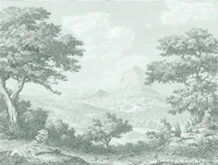 Sage Green Toile Landscape tapety