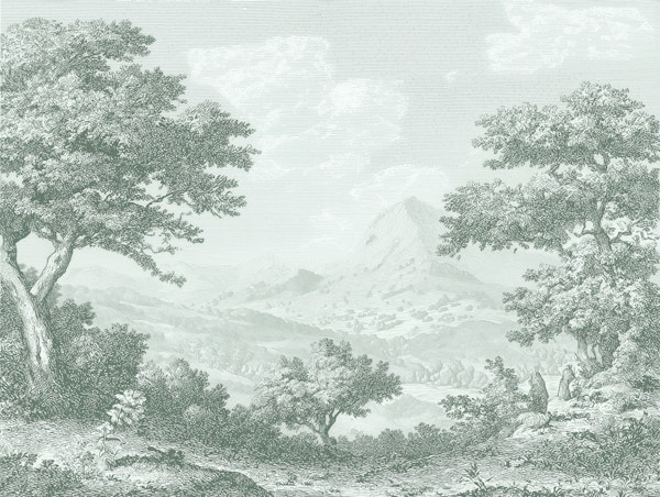 Sage Green Toile Landscape