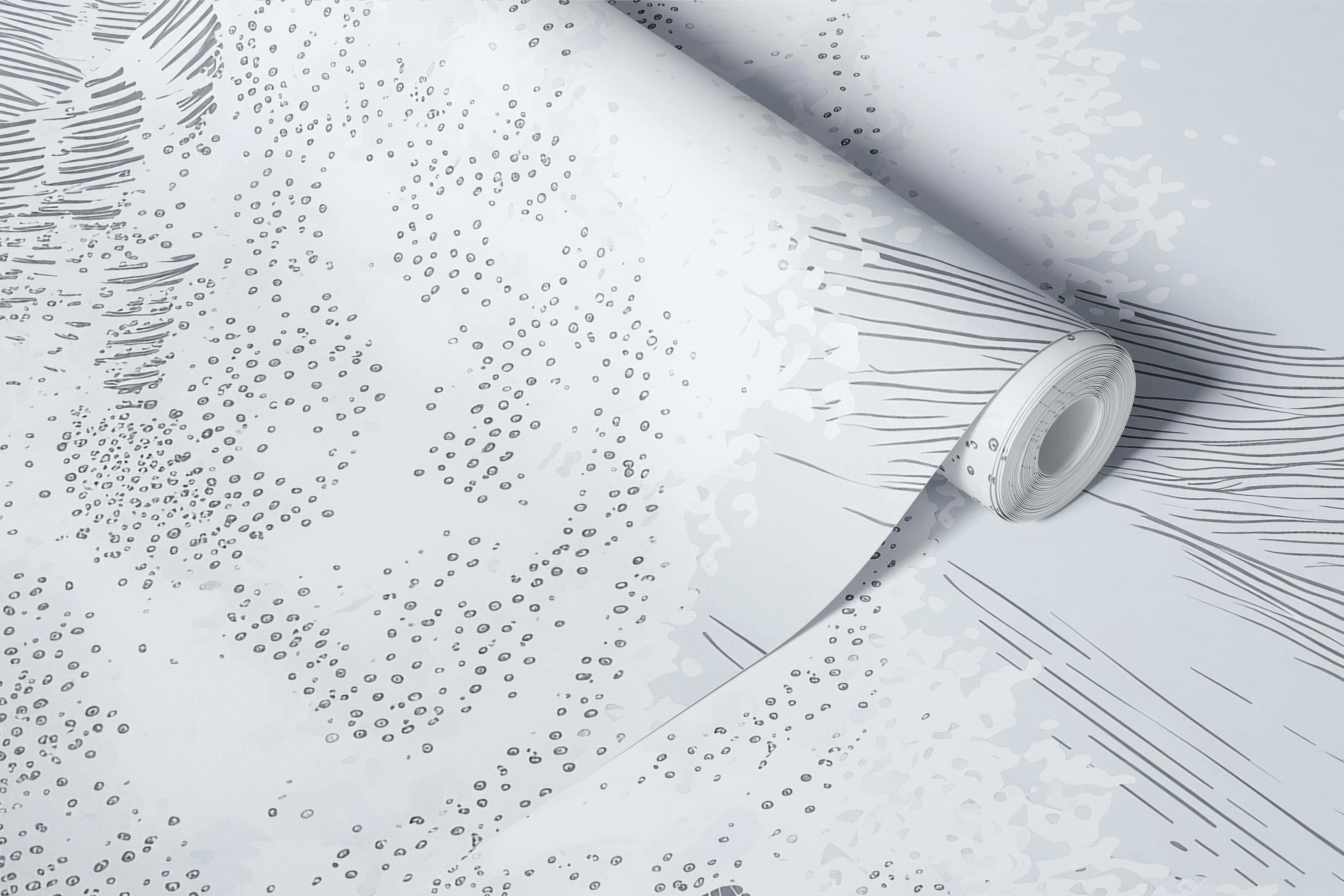 Minimal ocean wave sketch tapéta a szobában