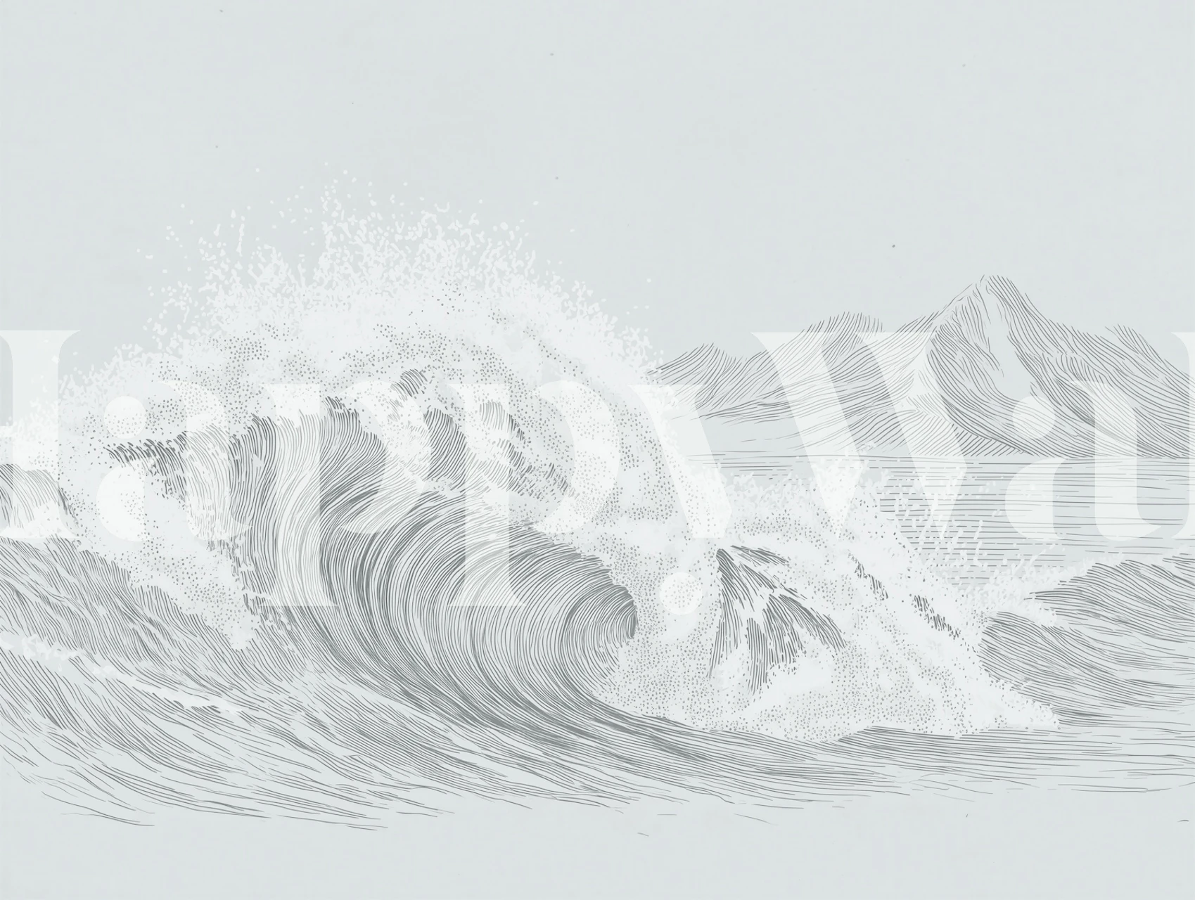 Minimal Ocean Wave Sketch wallpaper