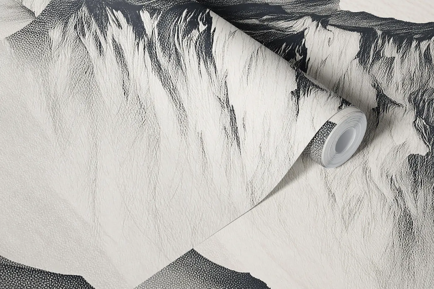 Monochrome Alpine Landscape wallpaper roll