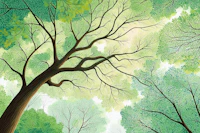 Sunlit Forest Canopy tapete