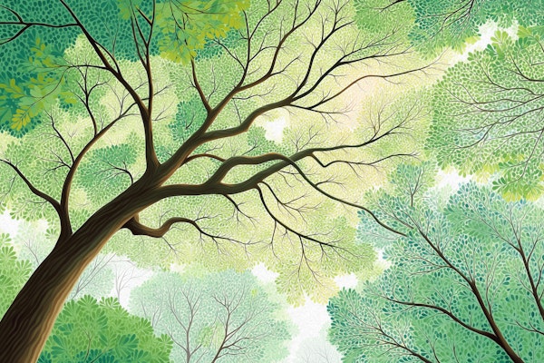 Sunlit Forest Canopy