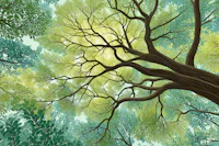 Looking Up Forest Canopy tapete