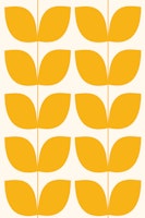 Mid Century Leaves Yellow wallpaper