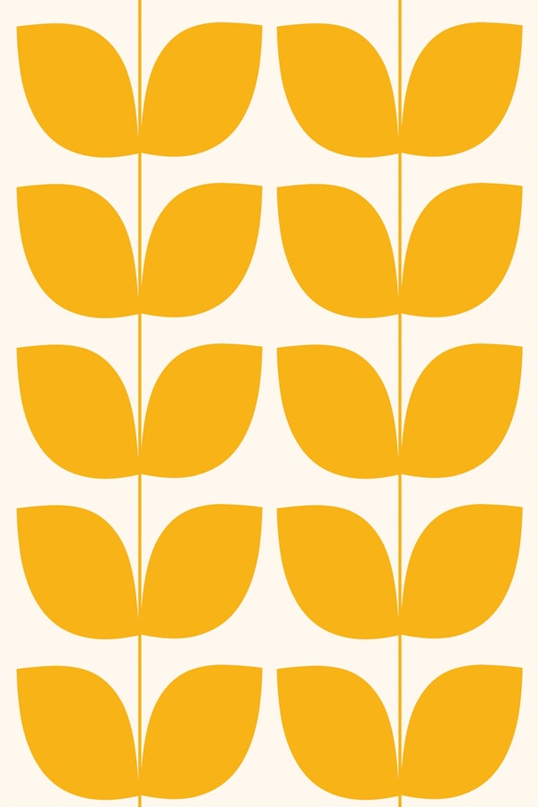 Mid Century Leaves Yellow