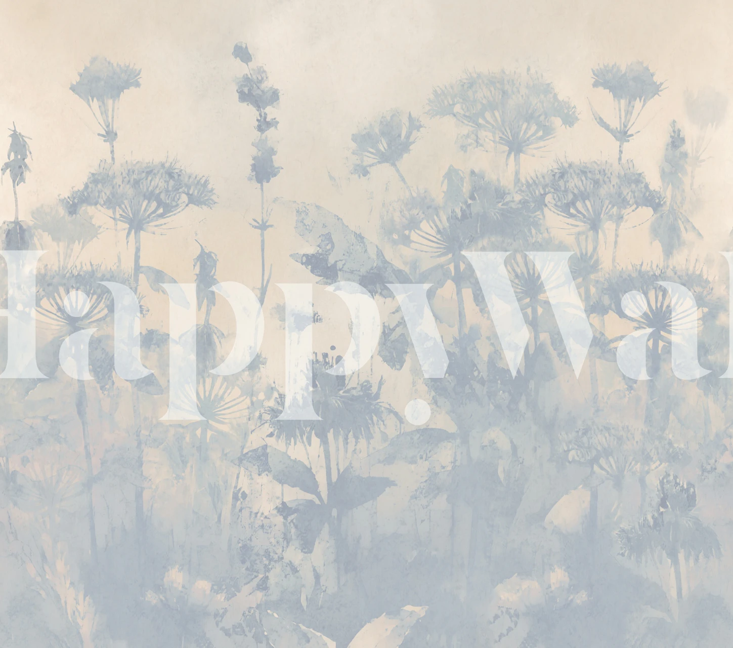 Soft Blue Wildflower Haze wallpaper in a room