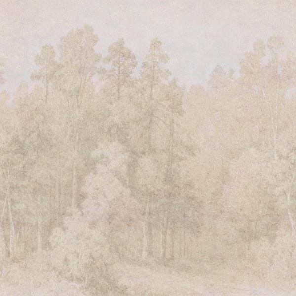 Soft Beige Woodland Haze