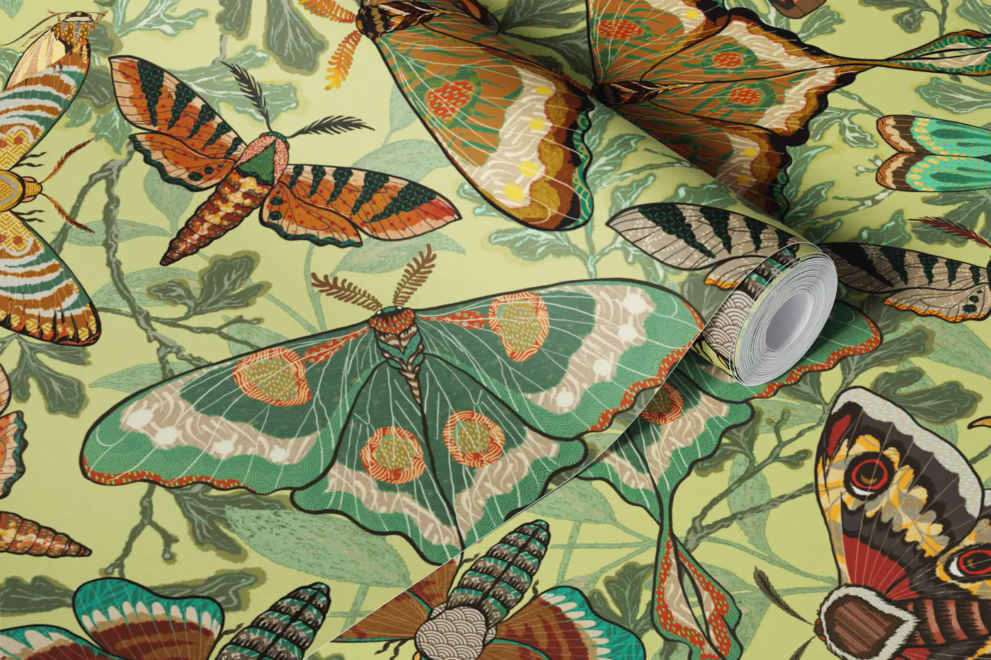 Moths and Butterflies Honeydew - Happywall