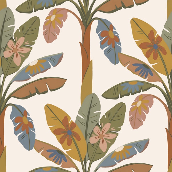 Vintage Palm Leaf Garden