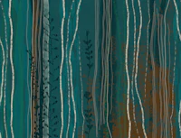 Nordic Forest Stripes Teal Rust tapeet