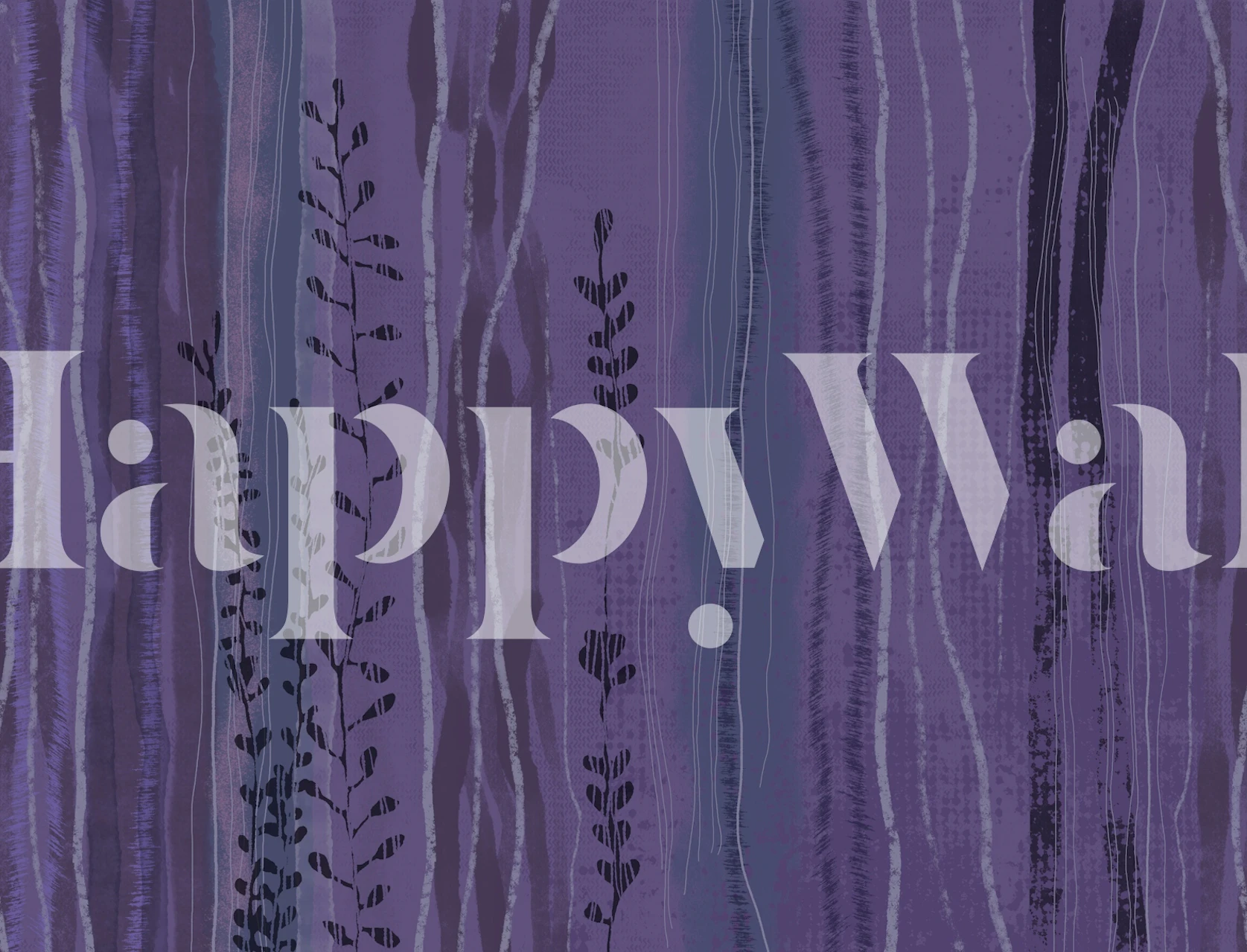 Nordic Forest Stripes Purple wallpaper in a room