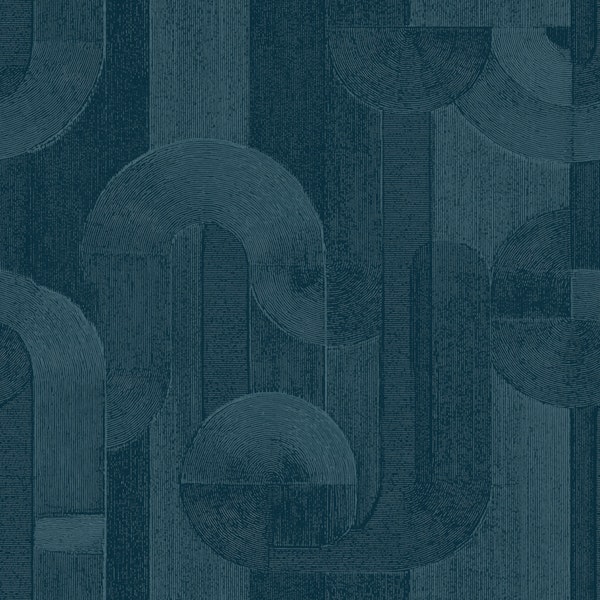 Midnight Teal Art Deco Arches