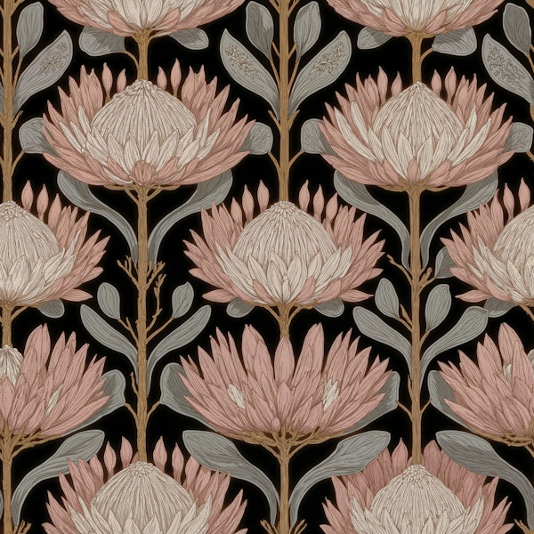 Art Nouveau Protea Florals