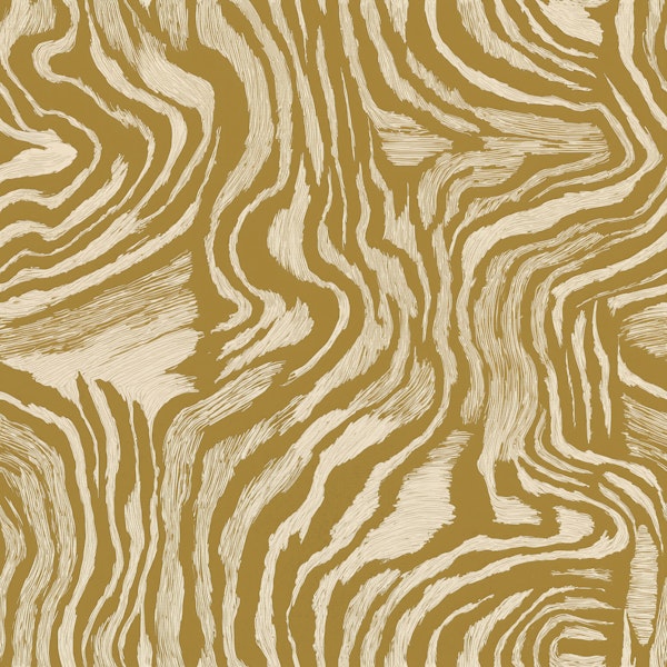 Gold Zebra Brushstroke Stripes