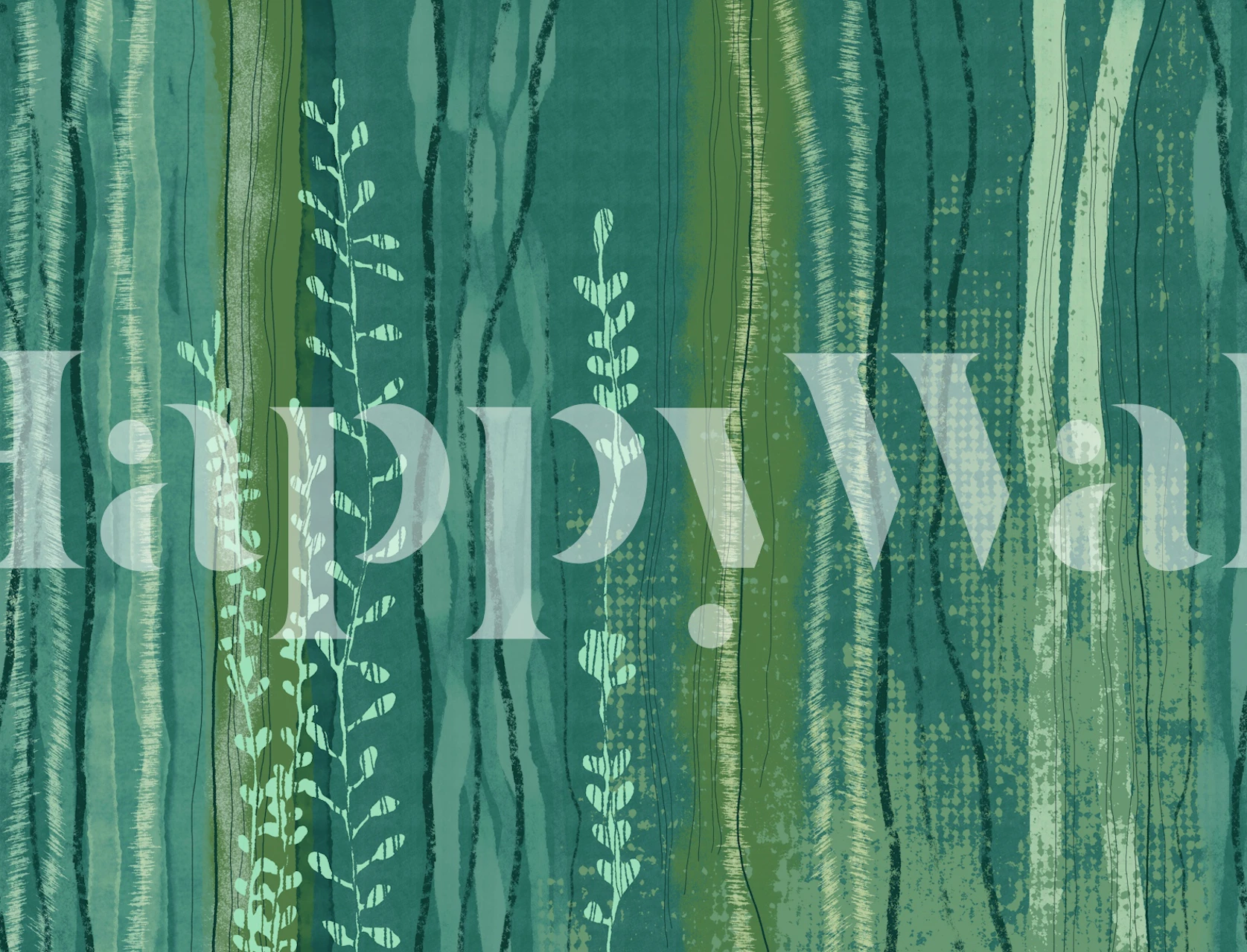 Nordic Forest Stripes Green tapetas kambaryje