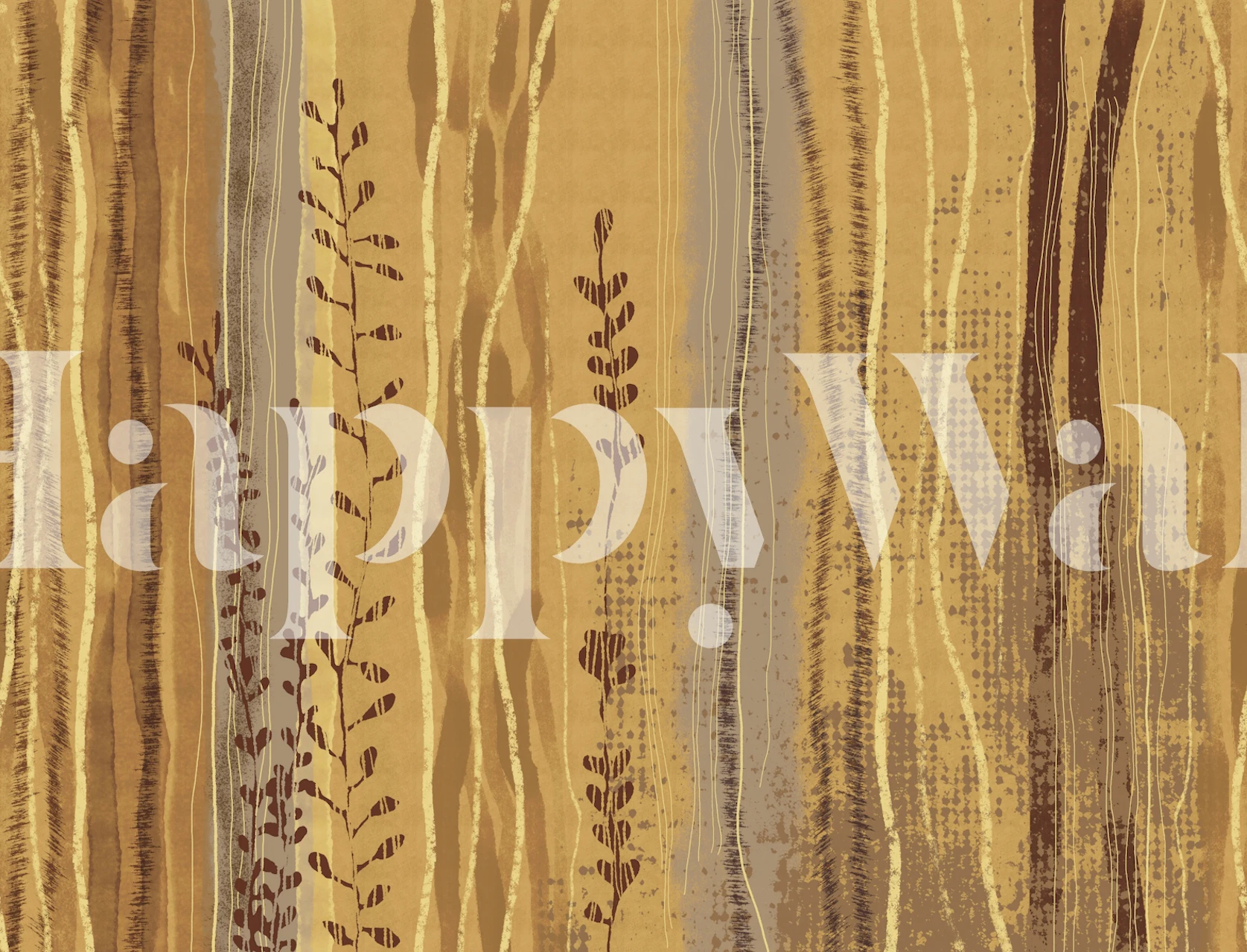 Nordic Forest Stripes Yellow wallpaper in a room