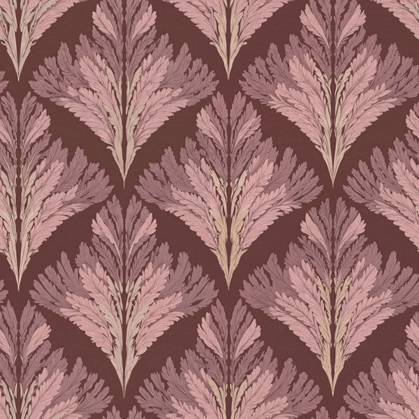 Dusty Rose Art Deco Fronds