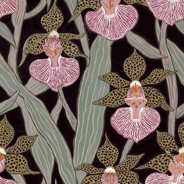 Exotic Orchid Night Garden