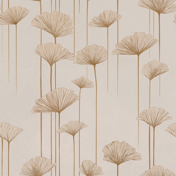 Minimal Ginkgo Botanical Beige