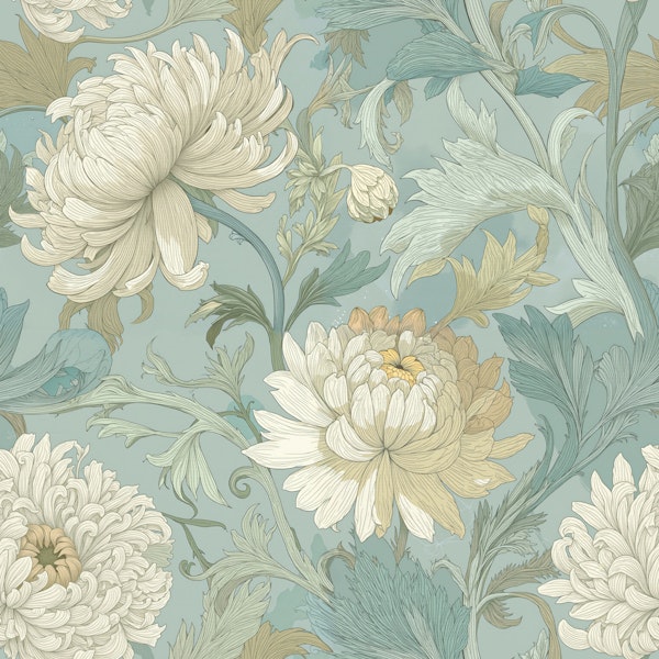 Vintage Chrysanthemum Garden