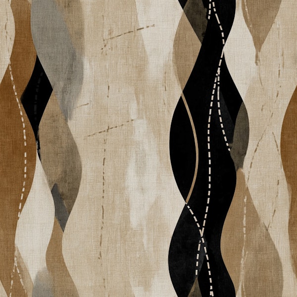 Neutral Wavy Stripes Linen Texture