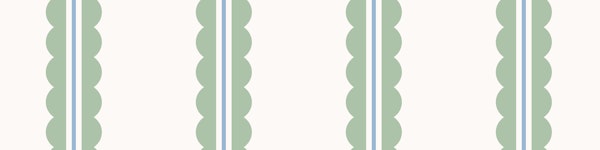Scalloped panel stripes - green and blue