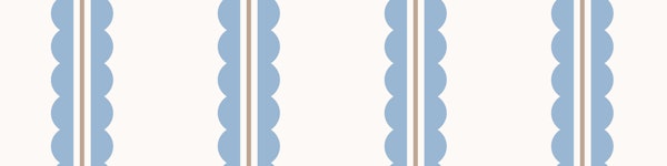 Scalloped panel stripes - blue and mocha